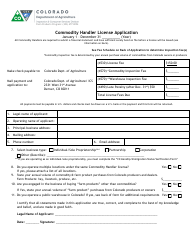 Document preview: Commodity Handler License Application Form - Colorado
