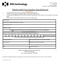 Form 000001 Refund to Health First Colorado or Returned Warrant - Colorado