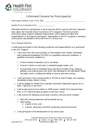 &quot;Informed Consent for Participation Form&quot; - Colorado