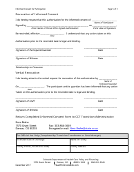 Informed Consent for Participation Form - Colorado, Page 5