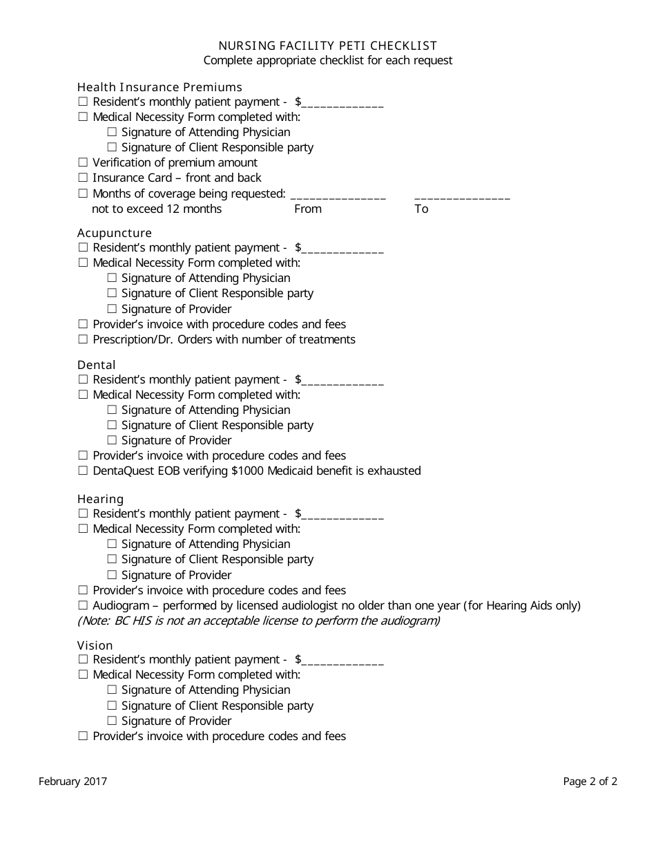 Nursing Facility Post Eligibility Treatment of Income (Peti) Medical Necessity Certification Form - Colorado, Page 2