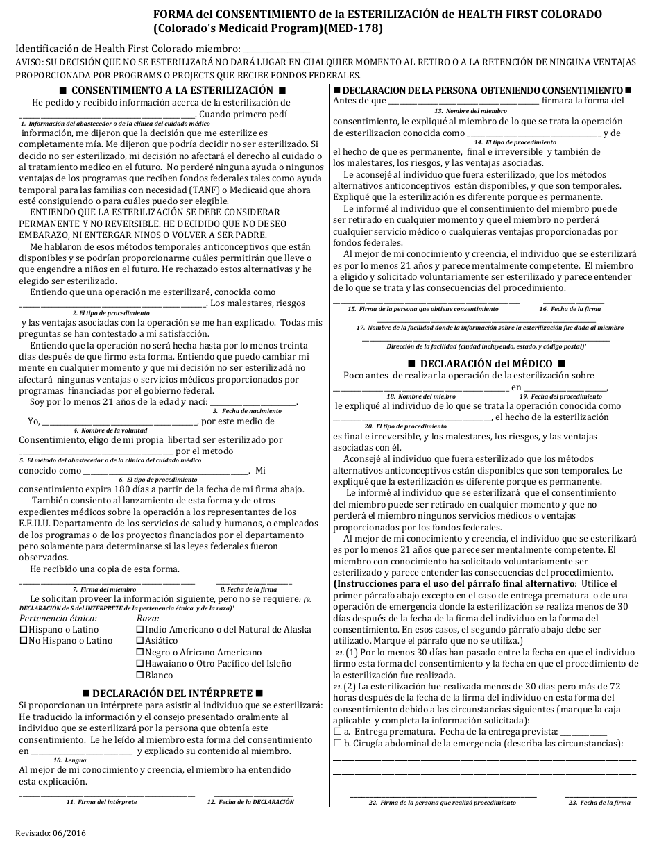 Formulario MED-178 - Fill Out, Sign Online and Download Printable PDF ...