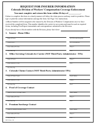 Form WC95 Request for Insurer Information - Colorado