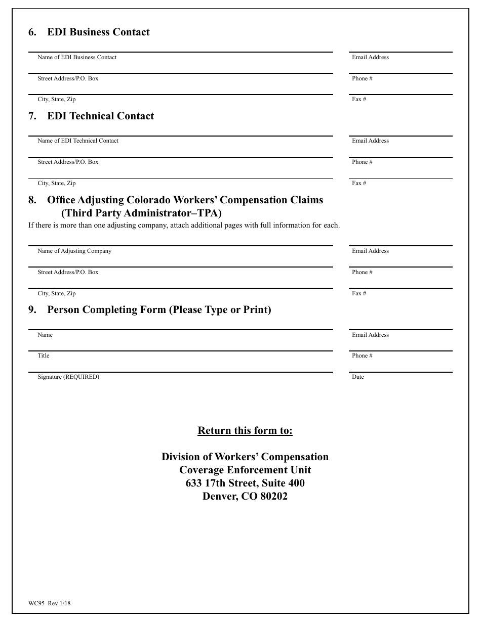 Form Wc95 Fill Out Sign Online And Download Fillable Pdf Colorado Templateroller 6628
