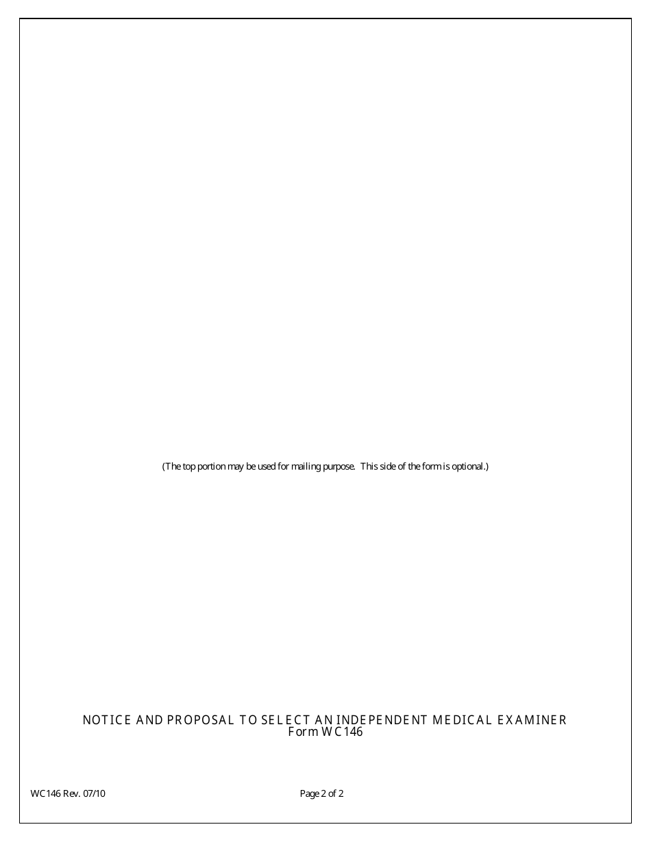 Form WC146 Notice and Proposal to Select an Independent Medical Examiner - Colorado, Page 5