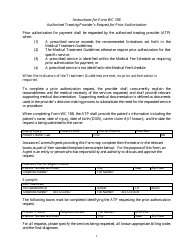Document preview: Form WC188 Authorized Treating Provider's Request for Prior Authorization - Colorado