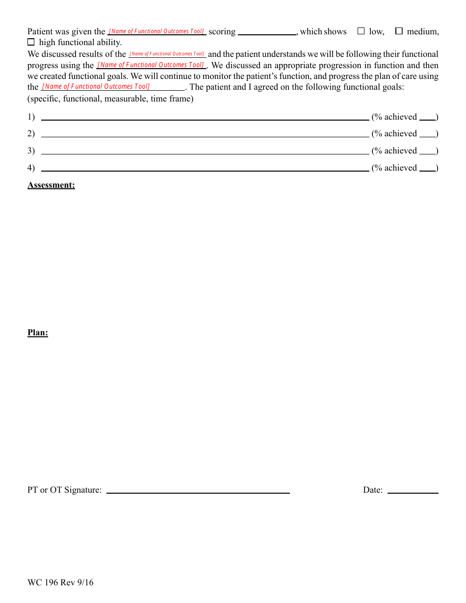 Form WC196 Rehabilitation Communication Form - Colorado, Page 2