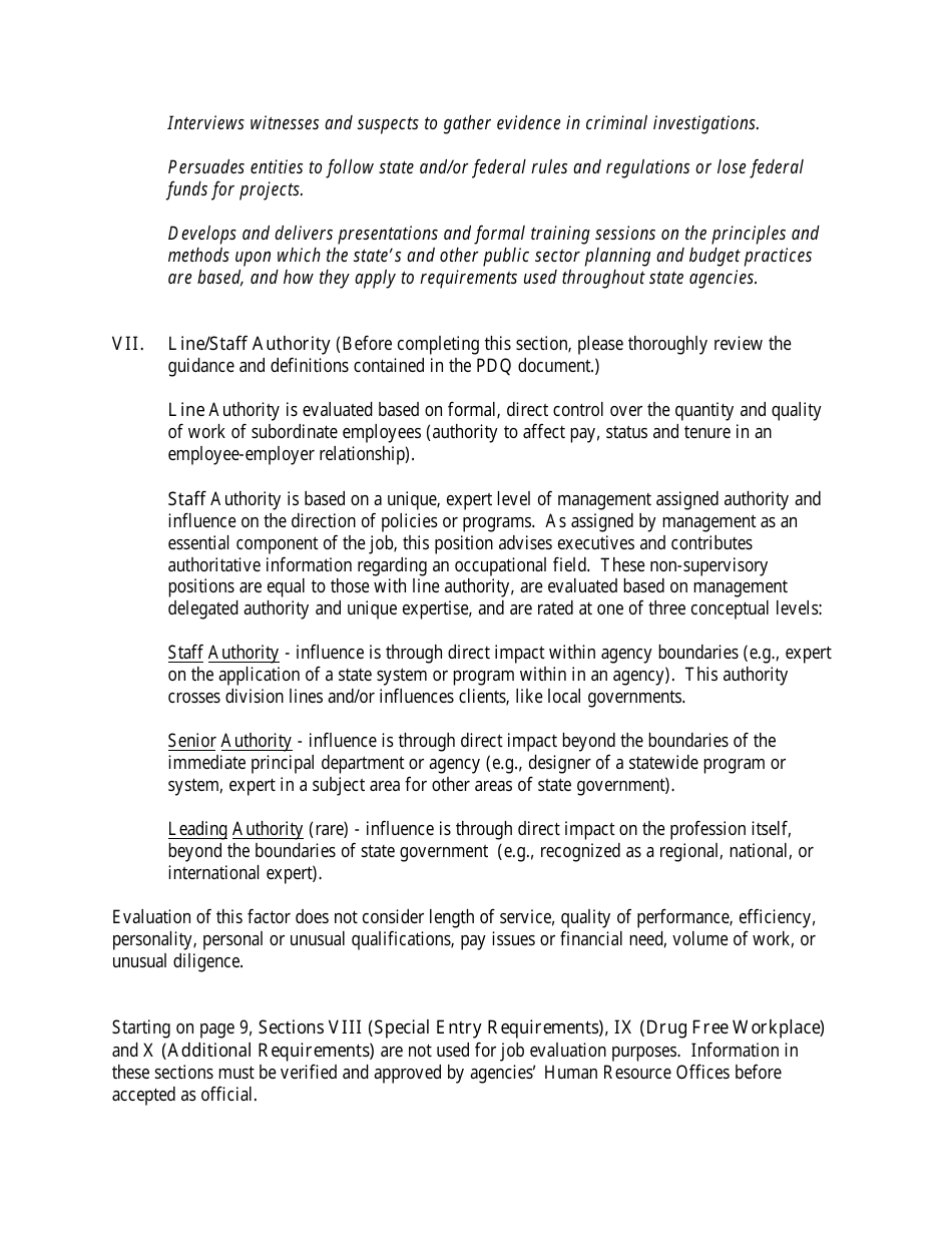 Position Description Questionnaire (Pdq) Instructions - Colorado, Page 6