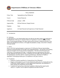 Signing Bonus Individual Agreement Form - Colorado