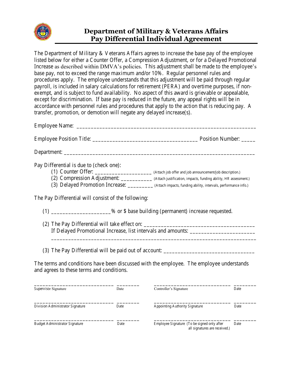 Pay Differential Individual Agreement Form - Colorado, Page 3