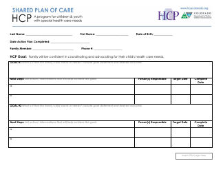 &quot;Hcp Shared Plan of Care Form&quot; - Colorado