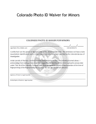 &quot;Colorado Photo Id Waiver for Minors&quot; - Colorado
