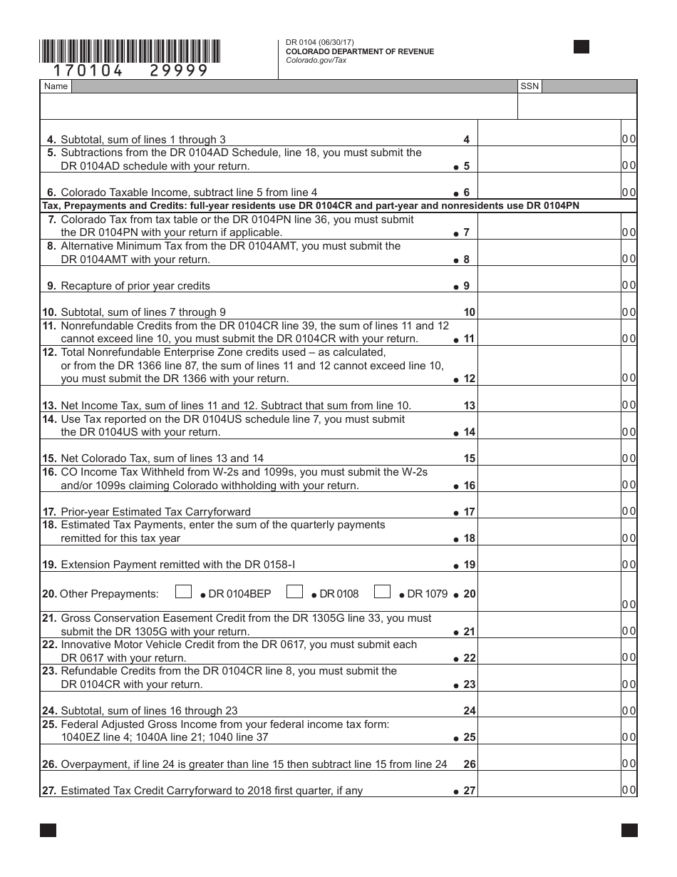 Form DR0104 - 2017 - Fill Out, Sign Online and Download Fillable PDF ...