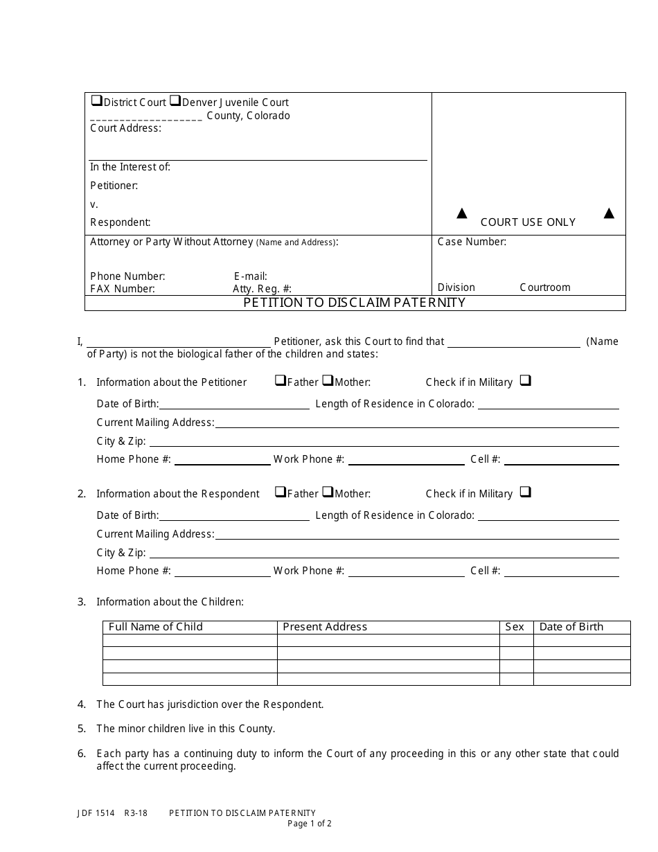 Form JDF1514 Fill Out Sign Online and Download Printable PDF