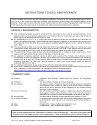 Form JDF1513 &quot;Instructions to Disclaim Paternity&quot; - Colorado