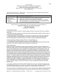 Document preview: Form DBPR AR2 Application for Threshold Building Inspector Certification - Florida