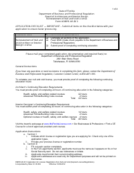 Form DBPR AR-ID3 Reinstatement of Null and Void License - Florida