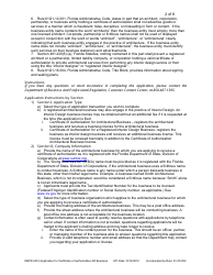 Form DBPR AR5 Application for Certificate of Authorization Architectural Business - Florida, Page 2