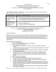 Document preview: Form DBPR AR4 Architect or Architect Business Seeking Licensure as Interior Designer - Florida
