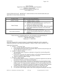 Form DBPR ALU3 License Maintenance/Status Change Form - Florida