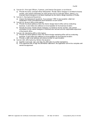 Form DBPR ID3 Application for Certificate of Authorization Interior Design Business - Florida, Page 3