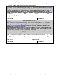 Form DBPR ID3 Application for Certificate of Authorization Interior Design Business - Florida, Page 5