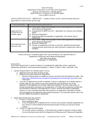 Form DBPR AA-4101 &quot;Application for Licensure as an Athlete Agent&quot; - Florida