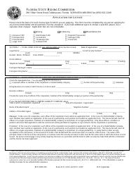 Document preview: Form BPR-0009-450 Application for License - Florida