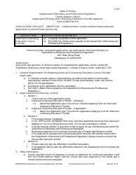 Form DBPR BAR8 &quot;Application for Initial and Continuing Education Provider Approval&quot; - Florida
