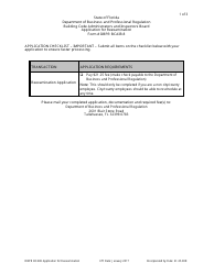 Document preview: Form DBPR BCAIB8 Application for Reexamination - Florida