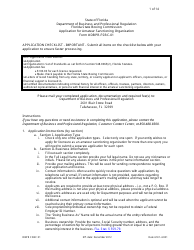 Document preview: Form DBPR FSBC01 Application for Amateur Sanctioning Organization - Florida