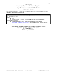 Form DBPR BCAIB9 Application to Reinstate Null and Void Certification - Florida