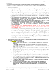 Form DBPR BCAIB12 &quot;Application for Provisional Certificate Through Enrollment in an Internship Certification Program and Standard Certificate After Completion of an Internship Certification Program - Inspectors and Plans Examiners&quot; - Florida, Page 2