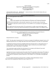 Form DBPR CPA2 CPA Licensure Application - Florida