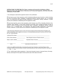 Form DBPR CPA2 &quot;CPA Licensure Application&quot; - Florida, Page 7