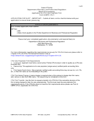 Document preview: Form DBPR CPA5 Application for CPA Sole Proprietor Firm - Florida