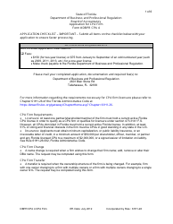 Document preview: Form DBPR CPA4 Application for CPA Firm - Florida