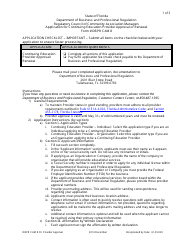 Form DBPR CAM8 Application for Continuing Education Provider Approval or Renewal - Florida