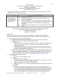 Document preview: Form DBPR COSMO4-A Application for Registration by Endorsement - Florida