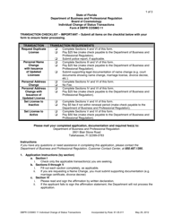 Form DBPR COSMO11 &quot;Individual Change of Status Transactions&quot; - Florida