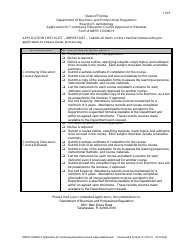Form DBPR COSMO9 Application for Continuing Education Course Approval or Renewal - Florida