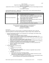Form DBPR COSMO8 Application for Initial Course Registration of Hair Wrapper, Hair Braider, Body Wrapper and Initial HIV/Aids - Florida