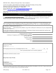 Form DBPR HR-7023 &quot;Affidavit of Elevator Plans Code Compliance&quot; - Florida