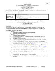 Form DBPR COSMO6 Application for Salon Licensure - Florida