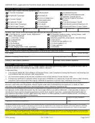 Form DBPR HR-7015 &quot;Application for Permit to Install, Alter or Relocate an Elevator and Certificate of Operation&quot; - Florida, Page 3