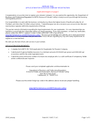 Form DBPR HR-7026 Application for Elevator Company Registration - Florida