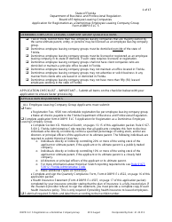 Document preview: Form DBPR ELC5 Application for Registration as a Deminimus Employee Leasing Company Group - Florida