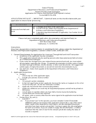 Form DBPR PG4705 Application for License From Null and Void (Expired License) - Florida