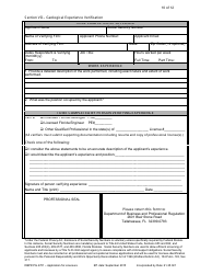 Form DBPR PG4701 Application for Licensure - Board of Professional Geologists - Florida, Page 10