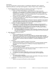Form DBPR LA4 Application for Licensure: Certificate of Temporary Authorization or Registration - Florida, Page 9